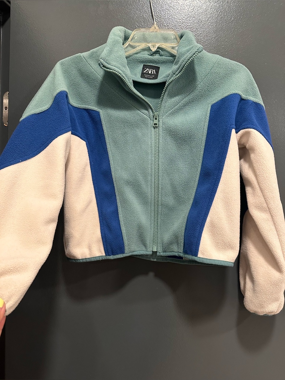 Zara color block fleece jacket girls sz 9-10